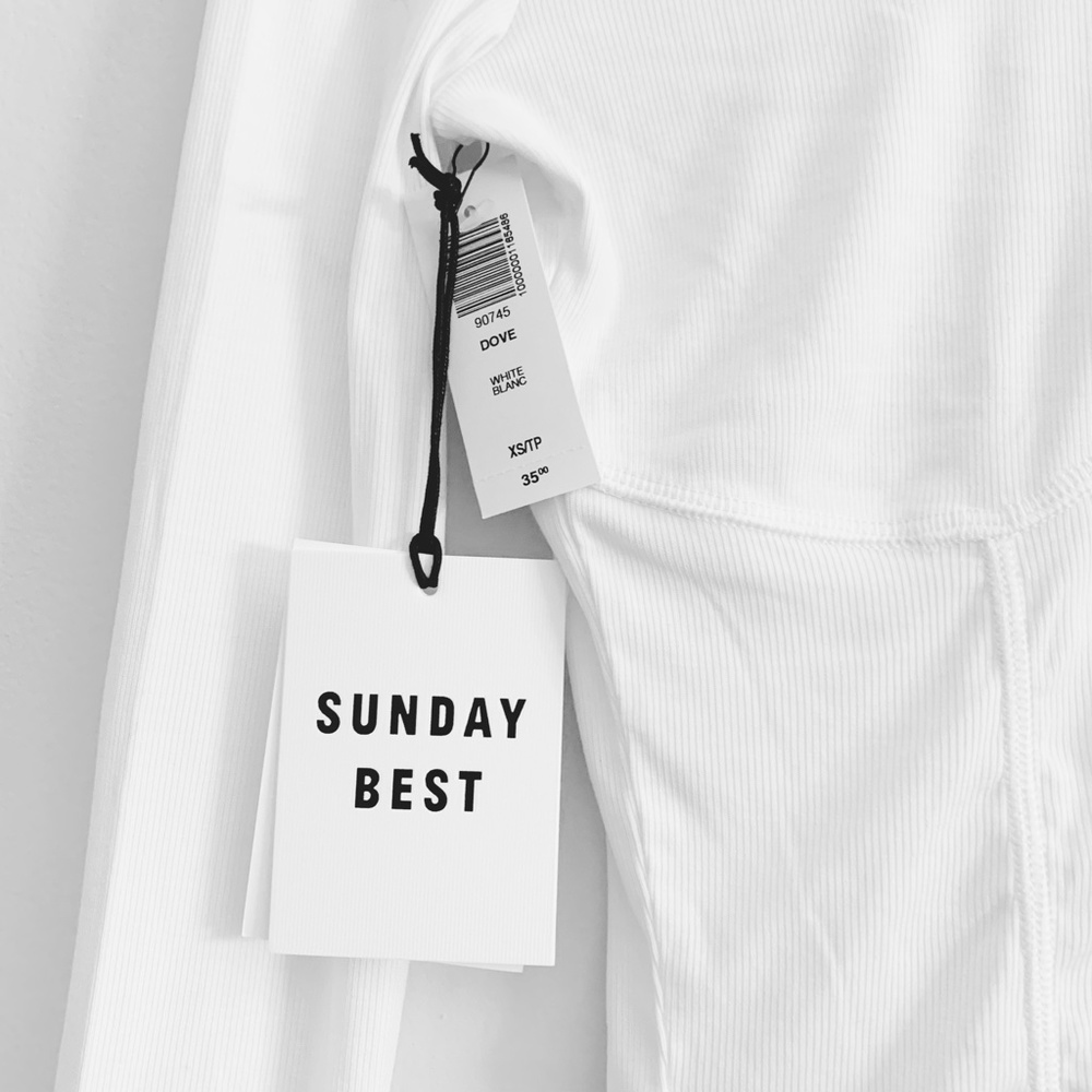 NWT Aritzia Sunday Best White Dove Long Sleeve Top XS - Picture 4 of 12